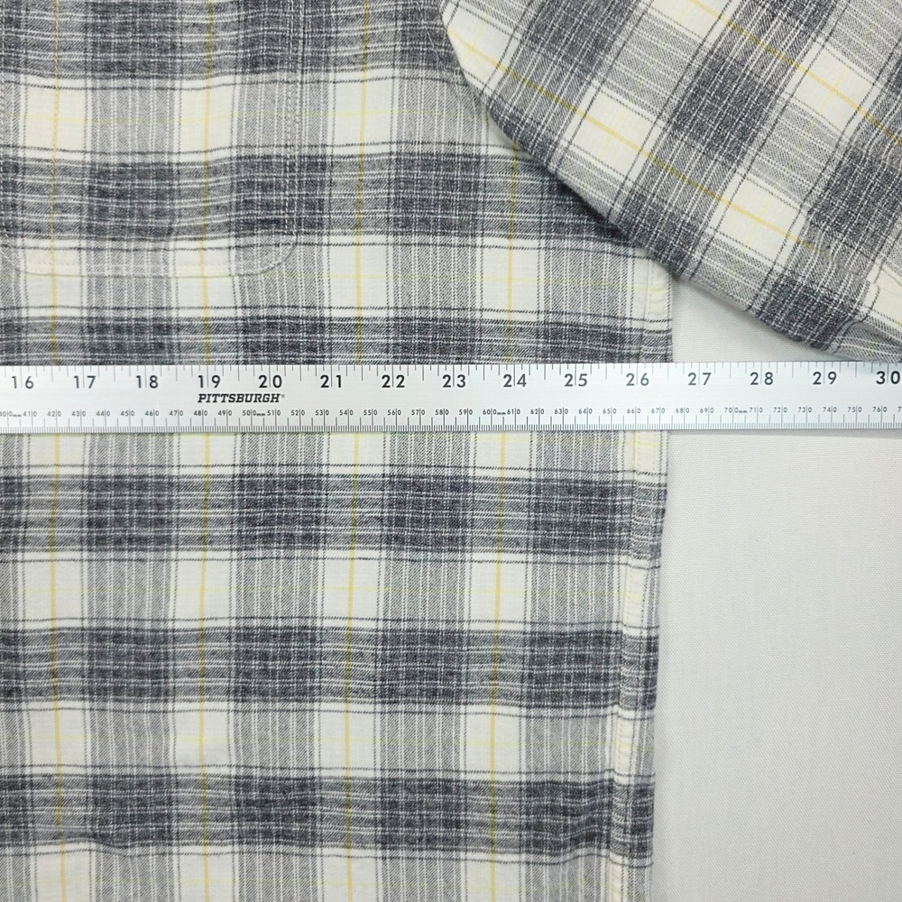 Tommy Bahama Mens XLT Canyon Beach Flannel Shirt Grey White Plaid Long Sleeve - Picture 8 of 11